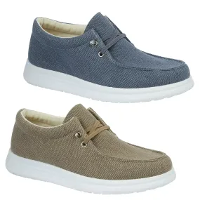 ALBERTO Men's canvas leisure shoe with mock elasticated lace