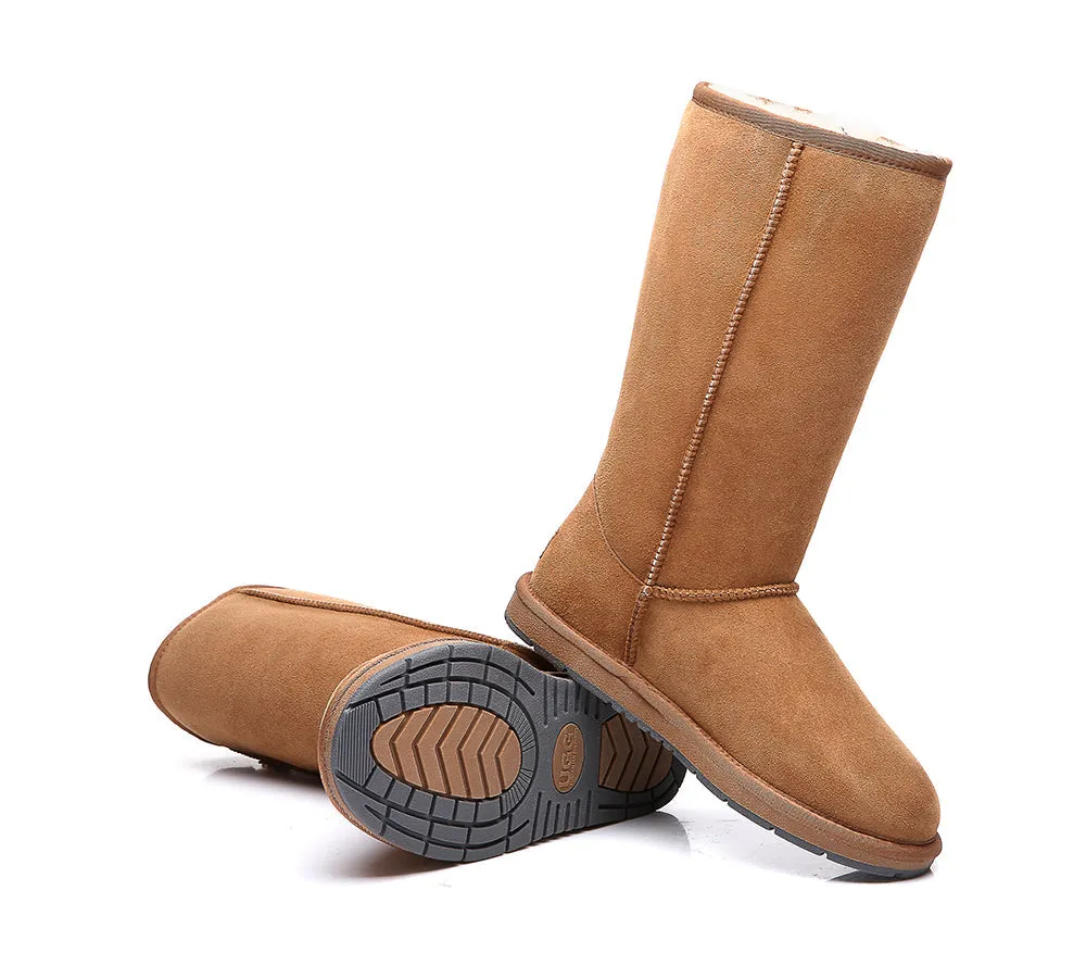 AUSTRALIAN SHEPHERD® UGG Boots Double Face Sheepskin Wool Tall Side Zip