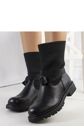 Black eco leather insulated boots