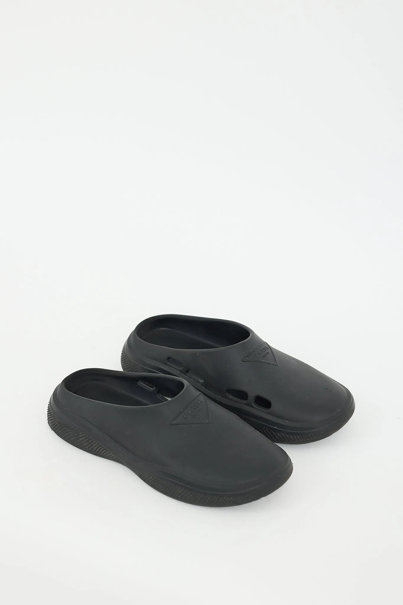 Black Foam Rubber Logo Mule