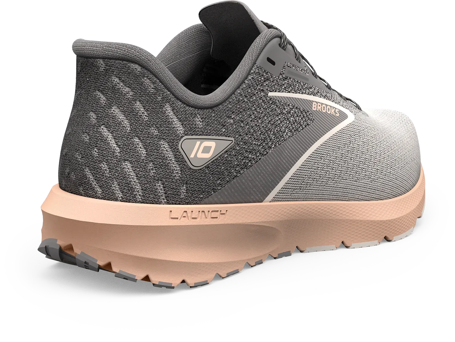 Brooks Women's Launch 10 Running Shoes - Grey/Crystal Grey/Pale Peach 1203981B179