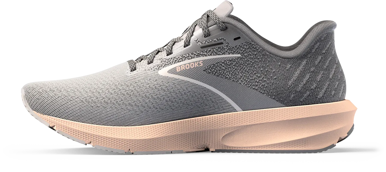 Brooks Women's Launch 10 Running Shoes - Grey/Crystal Grey/Pale Peach 1203981B179