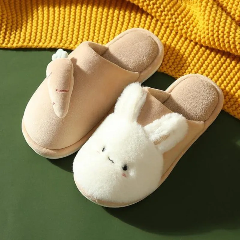 Bunny and Carrot Plush Slippers