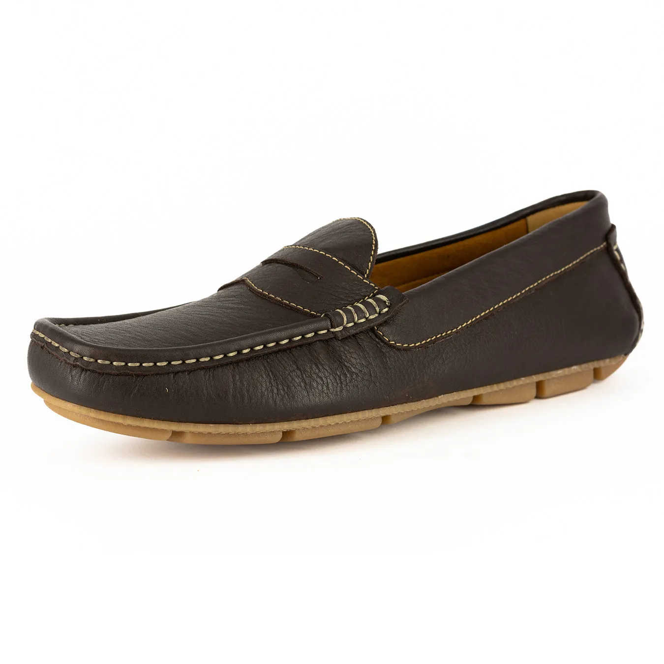 Cairo : Men's Leather Moccasin in Choc Delta
