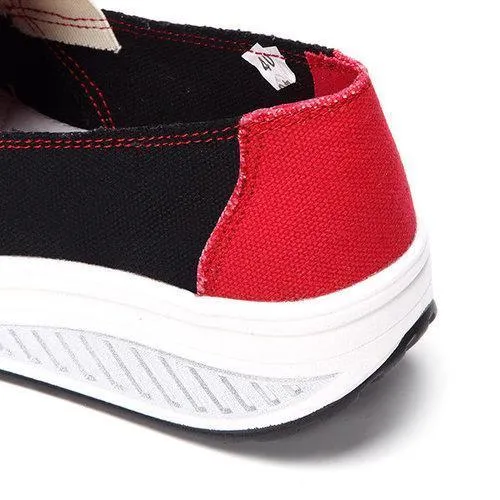 Canvas Color Blocking Sport Running Rocker Sole Casual Outdoor Shoes