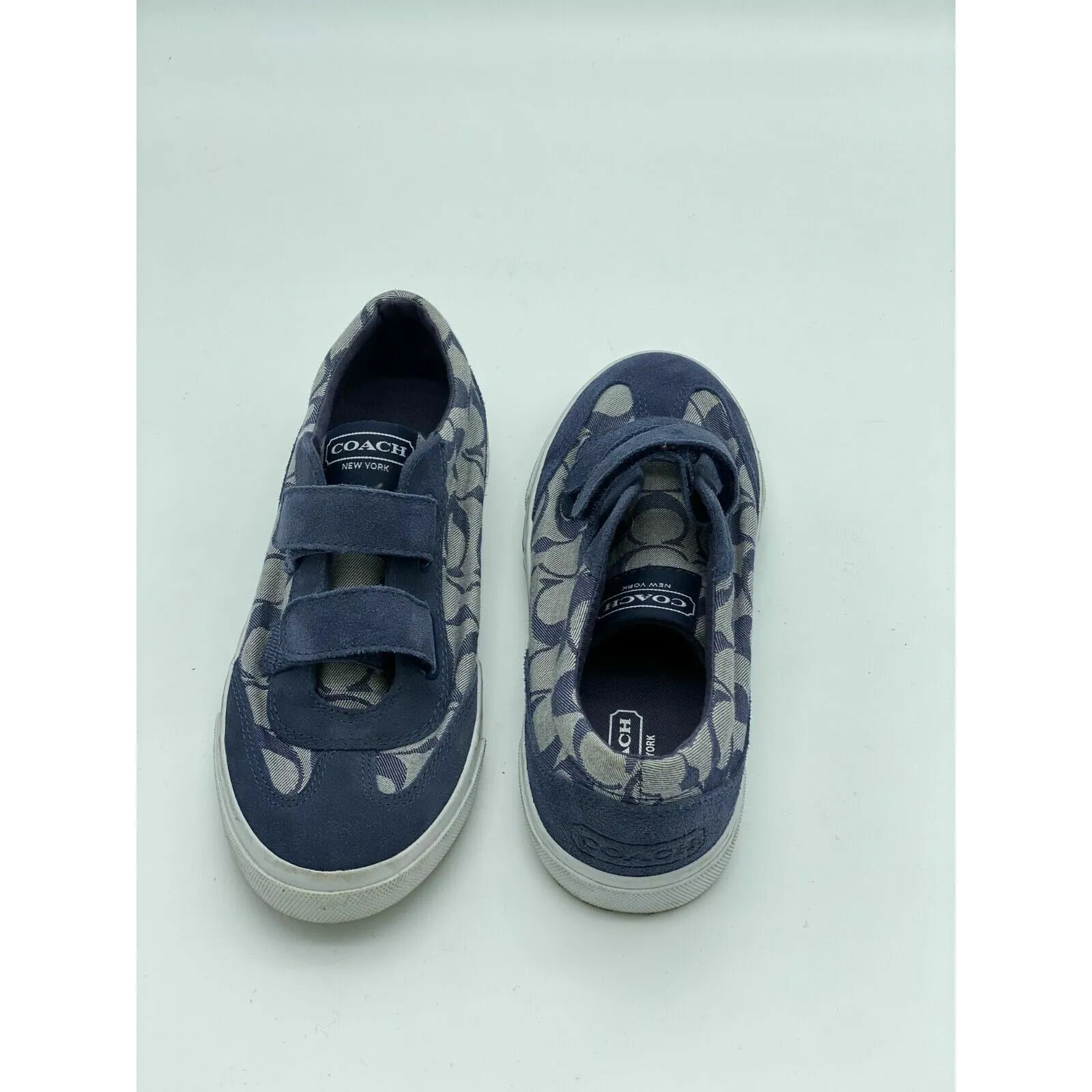 Coach Priya Blue Canvas Suede Sneakers Size 9B
