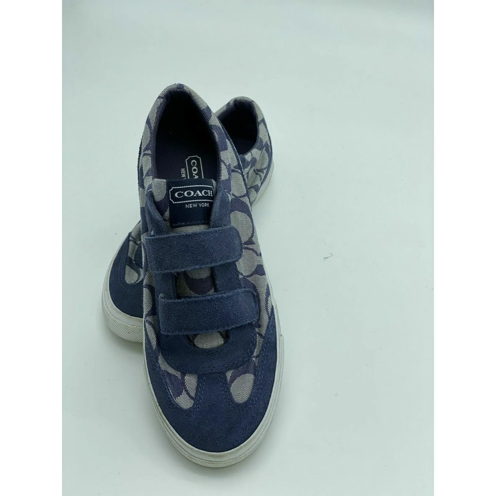 Coach Priya Blue Canvas Suede Sneakers Size 9B