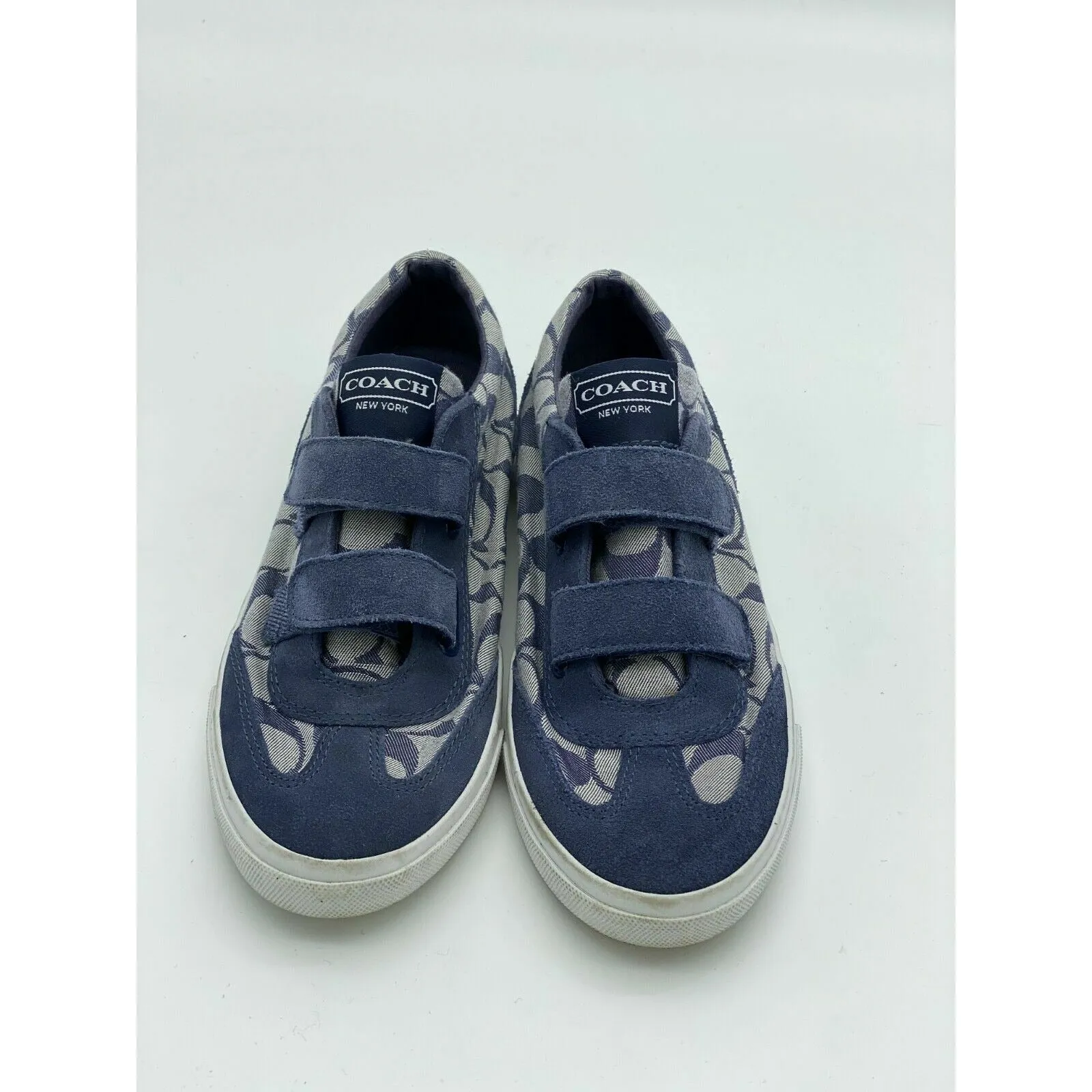 Coach Priya Blue Canvas Suede Sneakers Size 9B