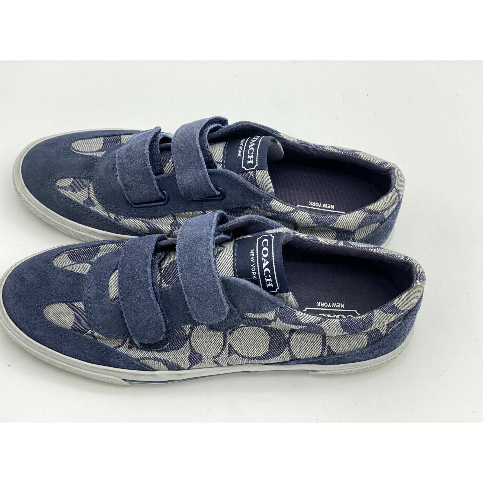 Coach Priya Blue Canvas Suede Sneakers Size 9B