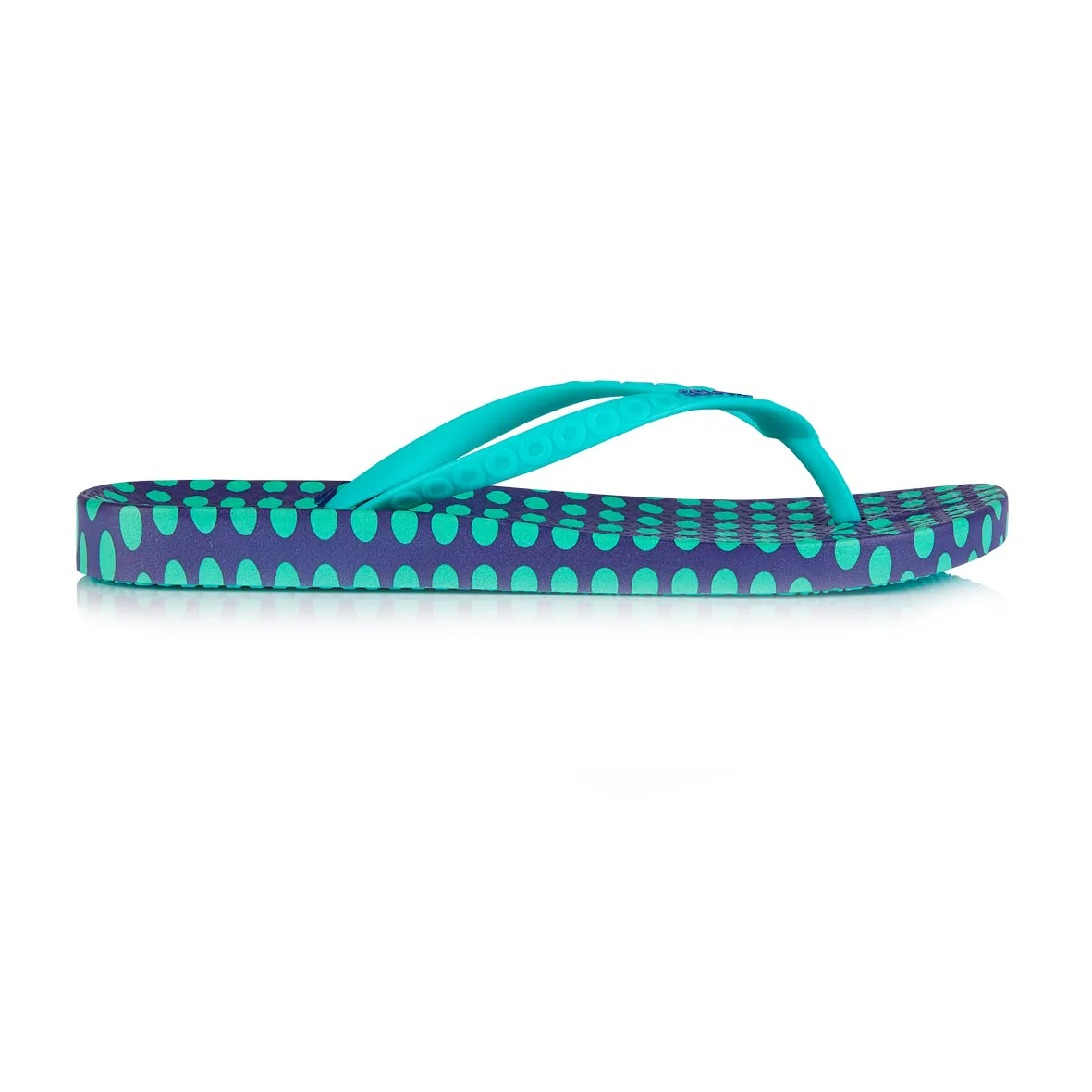 Coloko Laelia Blue & Purple Spot Ergonomic Footbed Flip Flops
