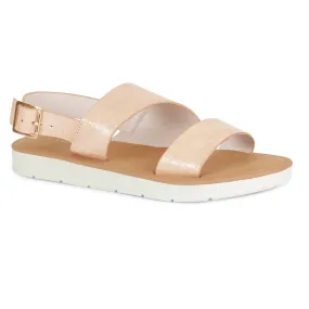 Cream Croc Sling-back Sandal