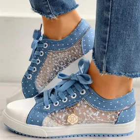 Cutout Lace Canvas Shoes