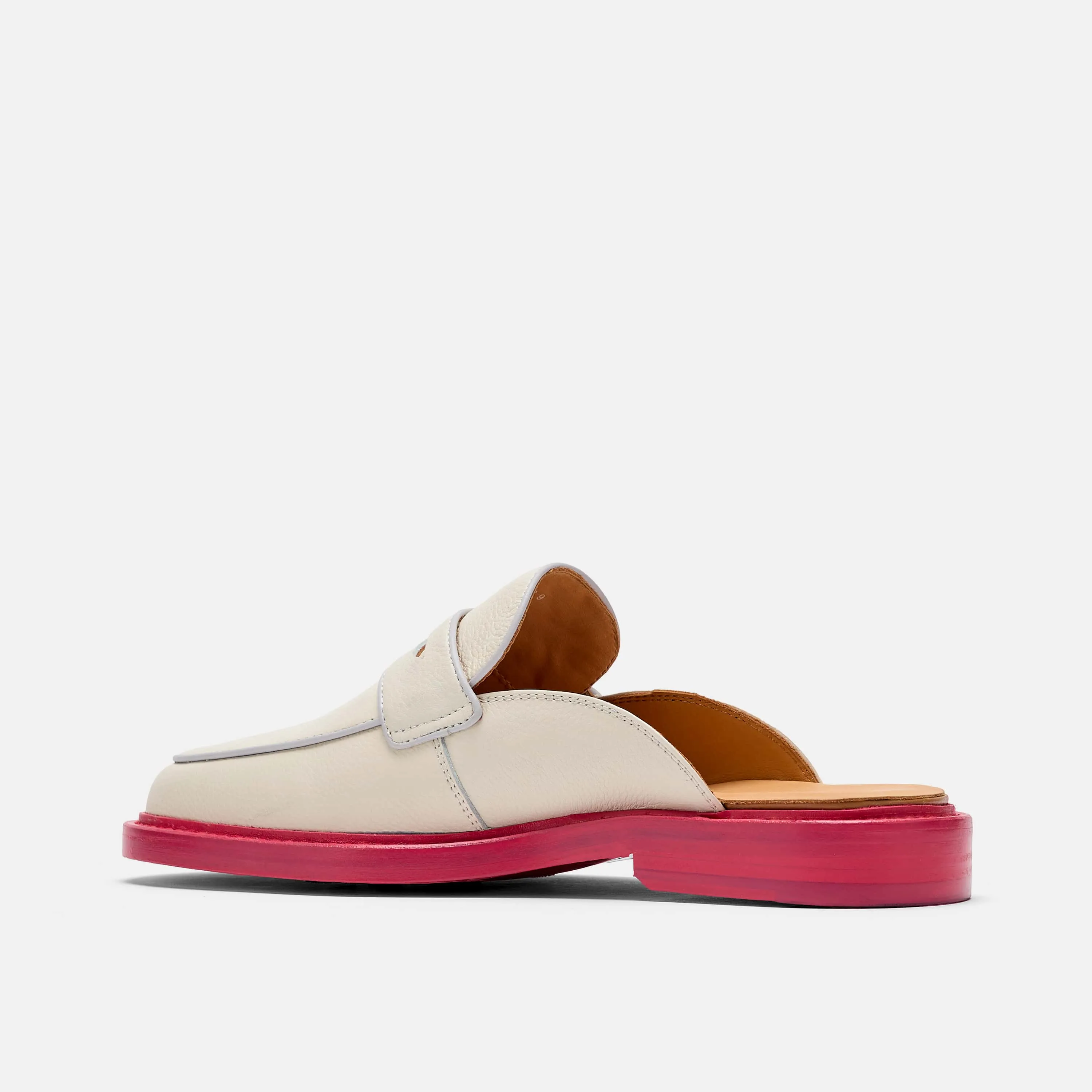 Del Mar Cream/Pink Loafer Mules