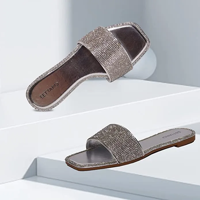 Encrusted Gold Sparkle Fashion Sandals