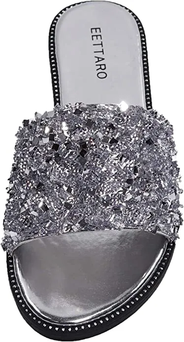 Encrusted Gold Sparkle Fashion Sandals