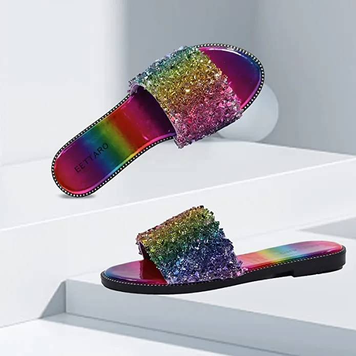 Encrusted Gold Sparkle Fashion Sandals