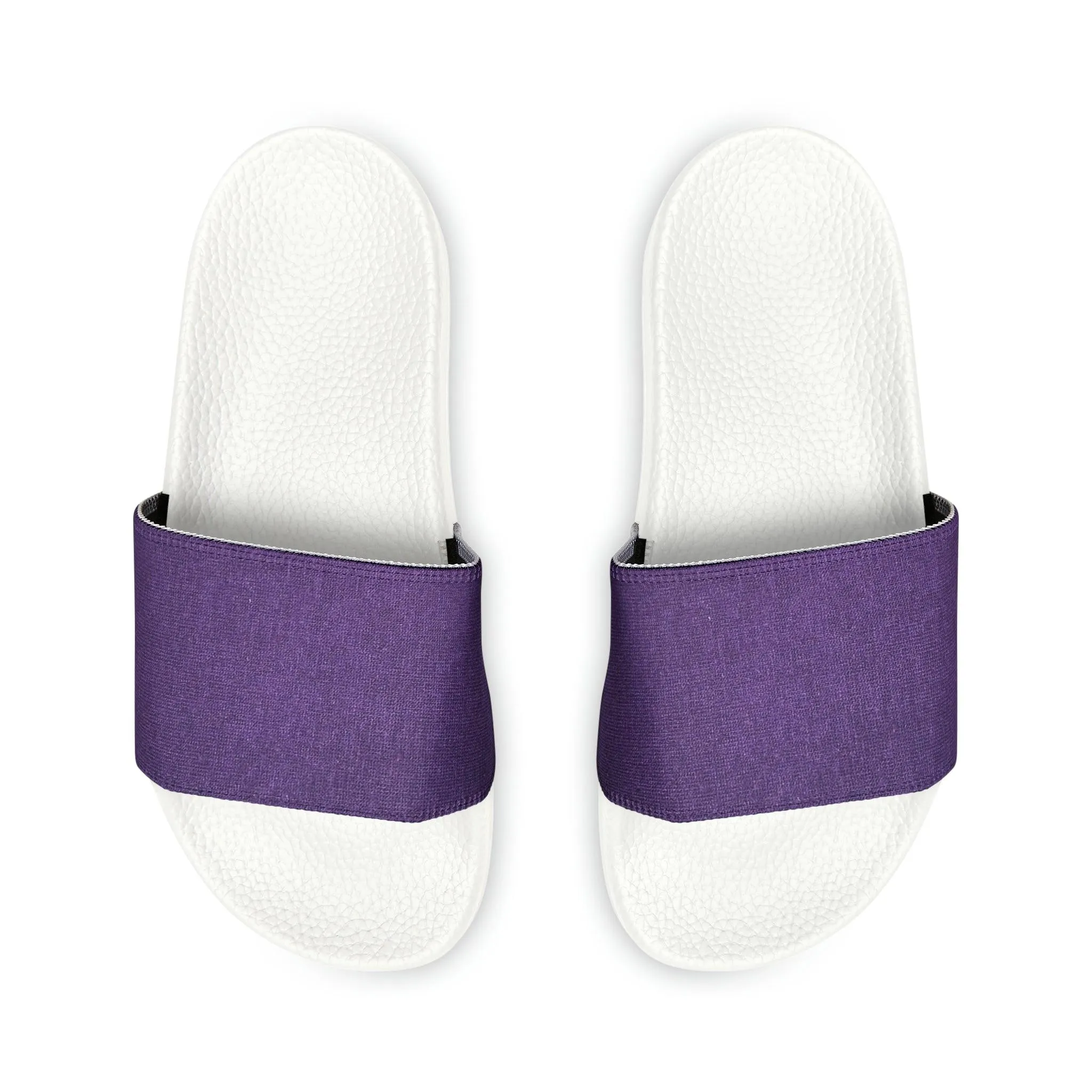 Faux Purple Silk Youth PU Slide Sandals