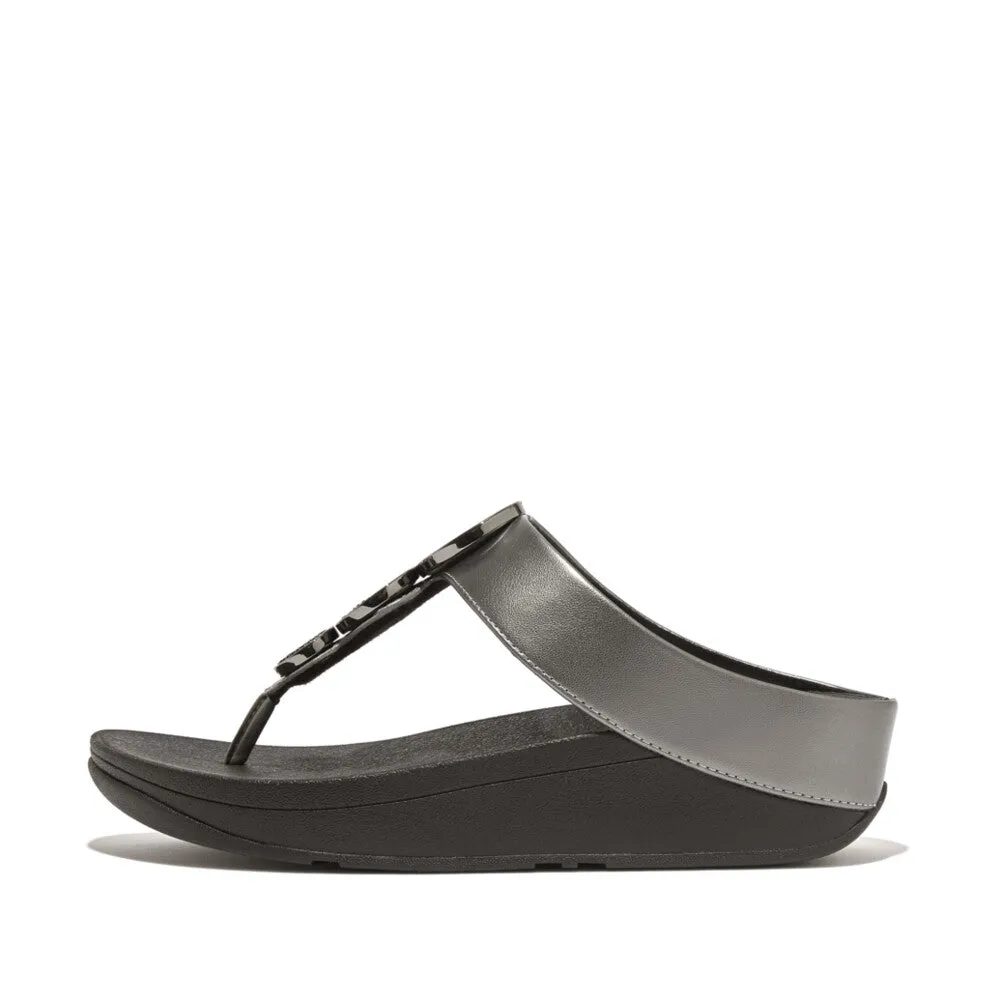 Fitflop Halo Bead Circle Metallic Toe Post Black