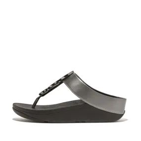 Fitflop Halo Bead Circle Metallic Toe Post Black