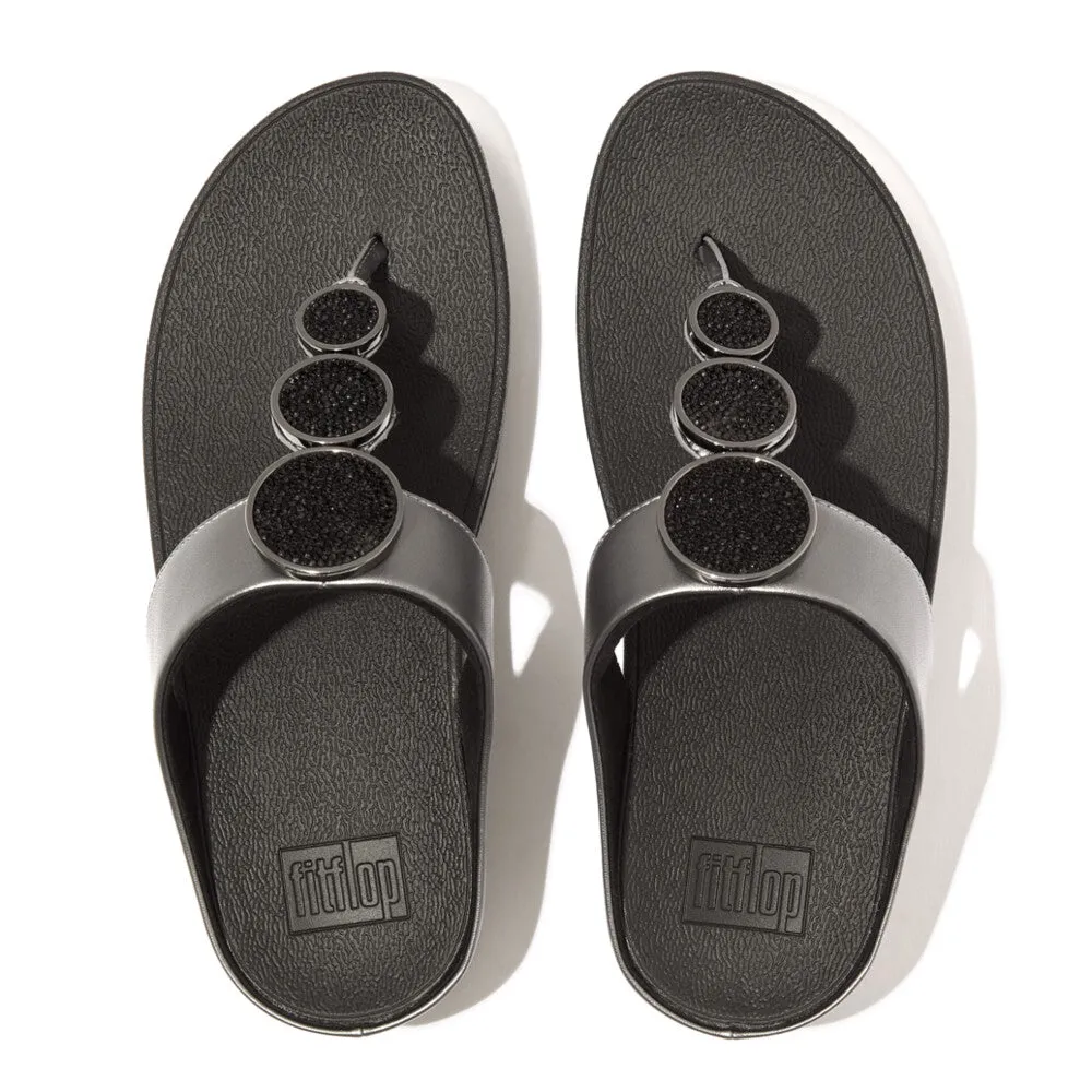 Fitflop Halo Bead Circle Metallic Toe Post Black