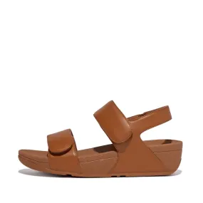 FitFlop Lulu Adjustable Velcro Leather Back-Strap Tan