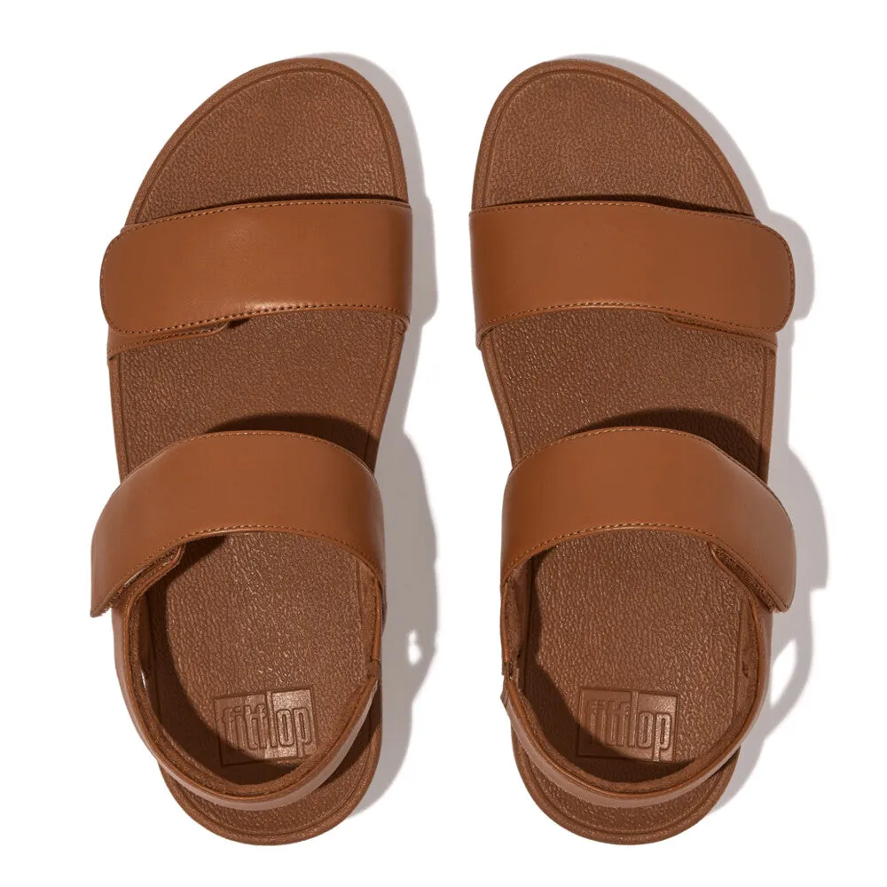 FitFlop Lulu Adjustable Velcro Leather Back-Strap Tan