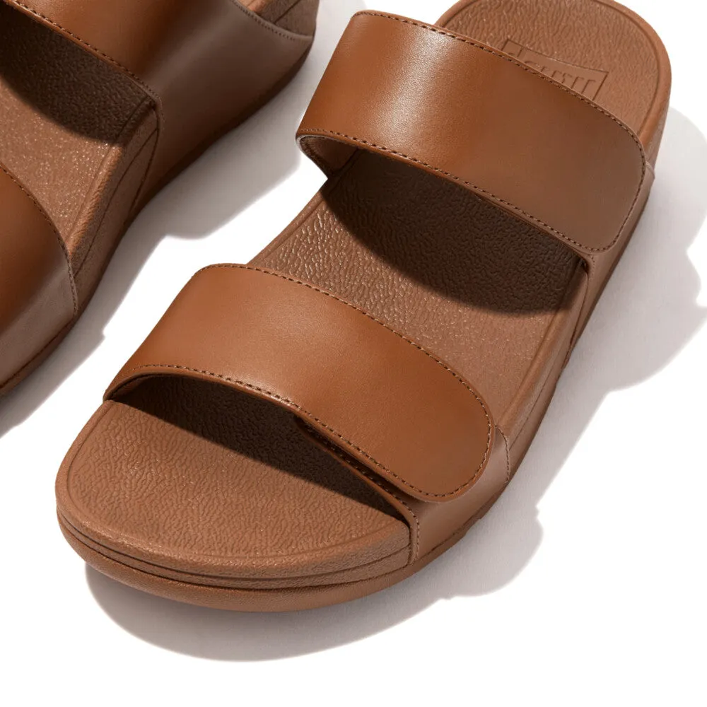 FitFlop Lulu Adjustable Velcro Leather Back-Strap Tan