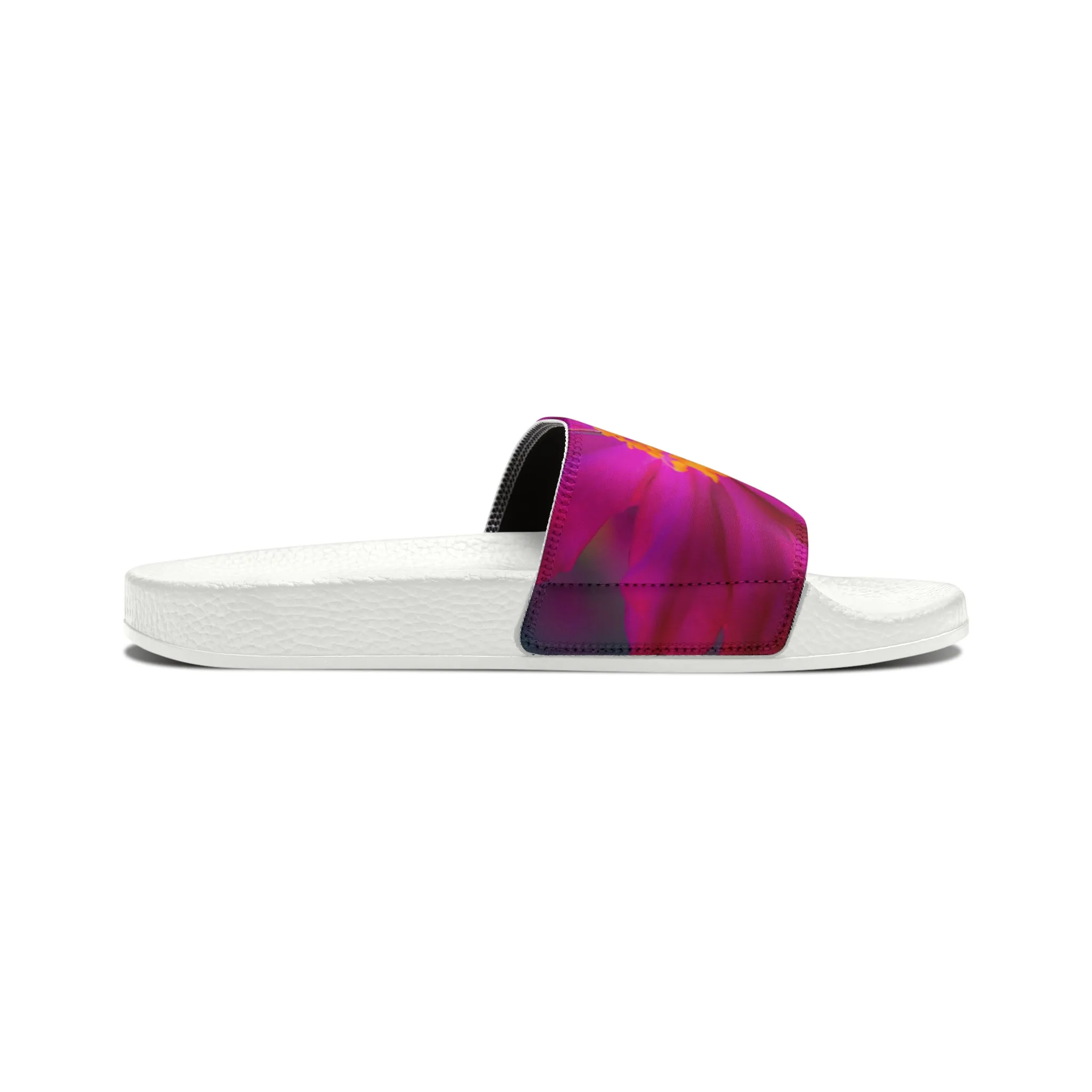 Flower Pop Women's PU Slide Sandals Slide-on Floral Sandals For Women Summer Floral Slide Shoes