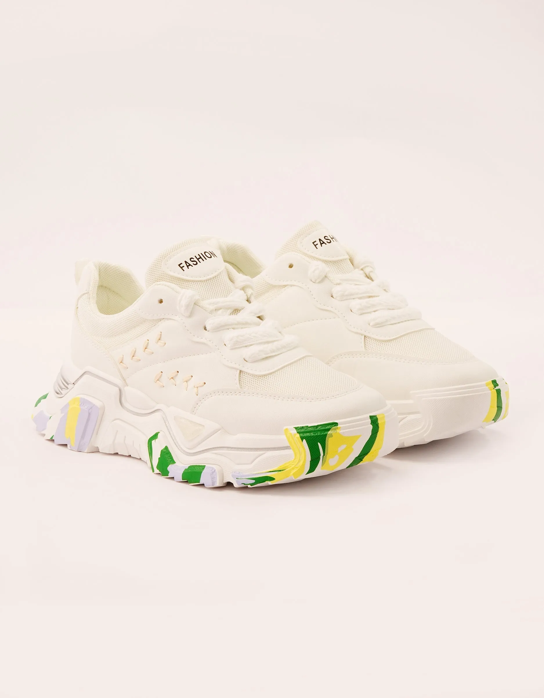Fusion Dynamics White Chunky Sneakers