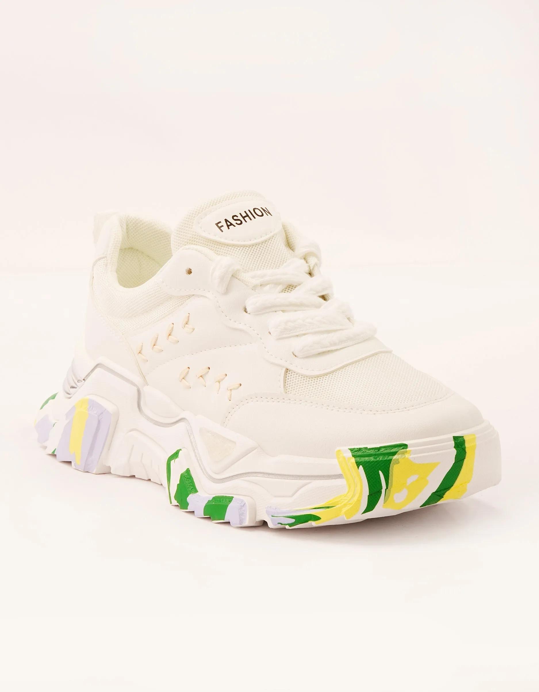 Fusion Dynamics White Chunky Sneakers