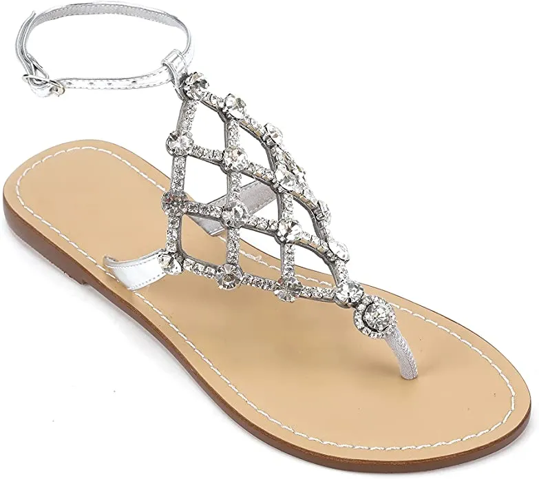 Gold Diamond Sequin Rhinestone Sparkle Fashion Sandals