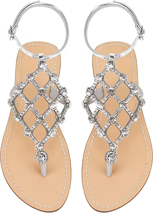 Gold Diamond Sequin Rhinestone Sparkle Fashion Sandals