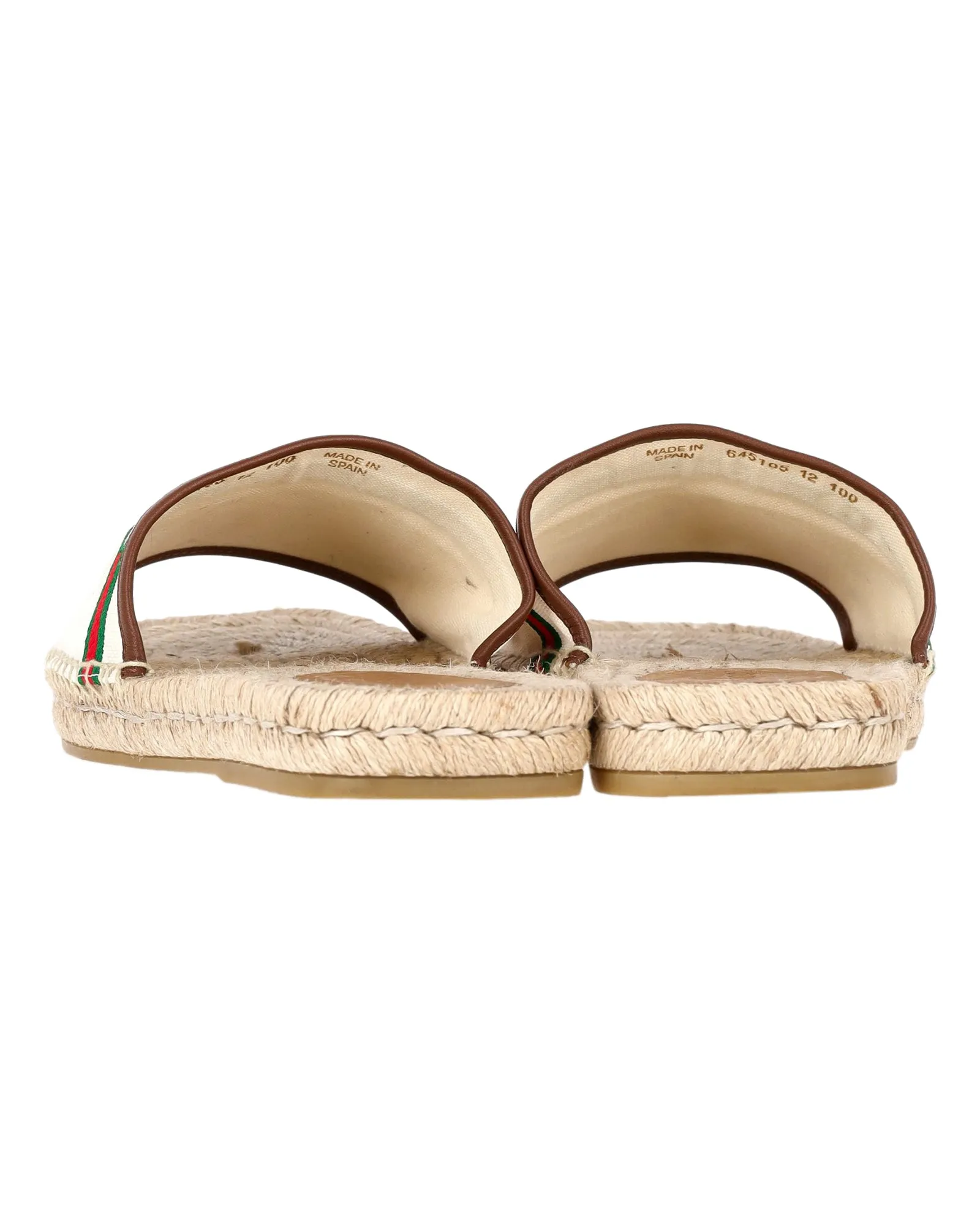 Gucci Embroidered GG Espadrille Sandals in Cream Canvas