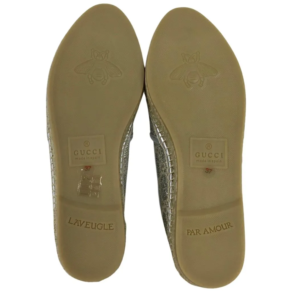 Gucci Women's Espadrilles Heritage GG Lame Espadrilles