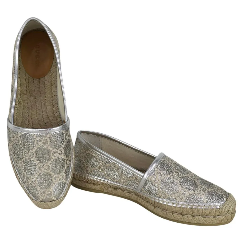 Gucci Women's Espadrilles Heritage GG Lame Espadrilles