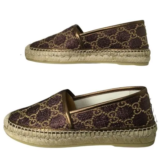 Gucci Women's Espadrilles Heritage GG Lame Espadrilles