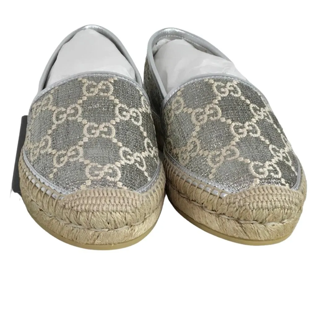Gucci Women's Espadrilles Heritage GG Lame Espadrilles