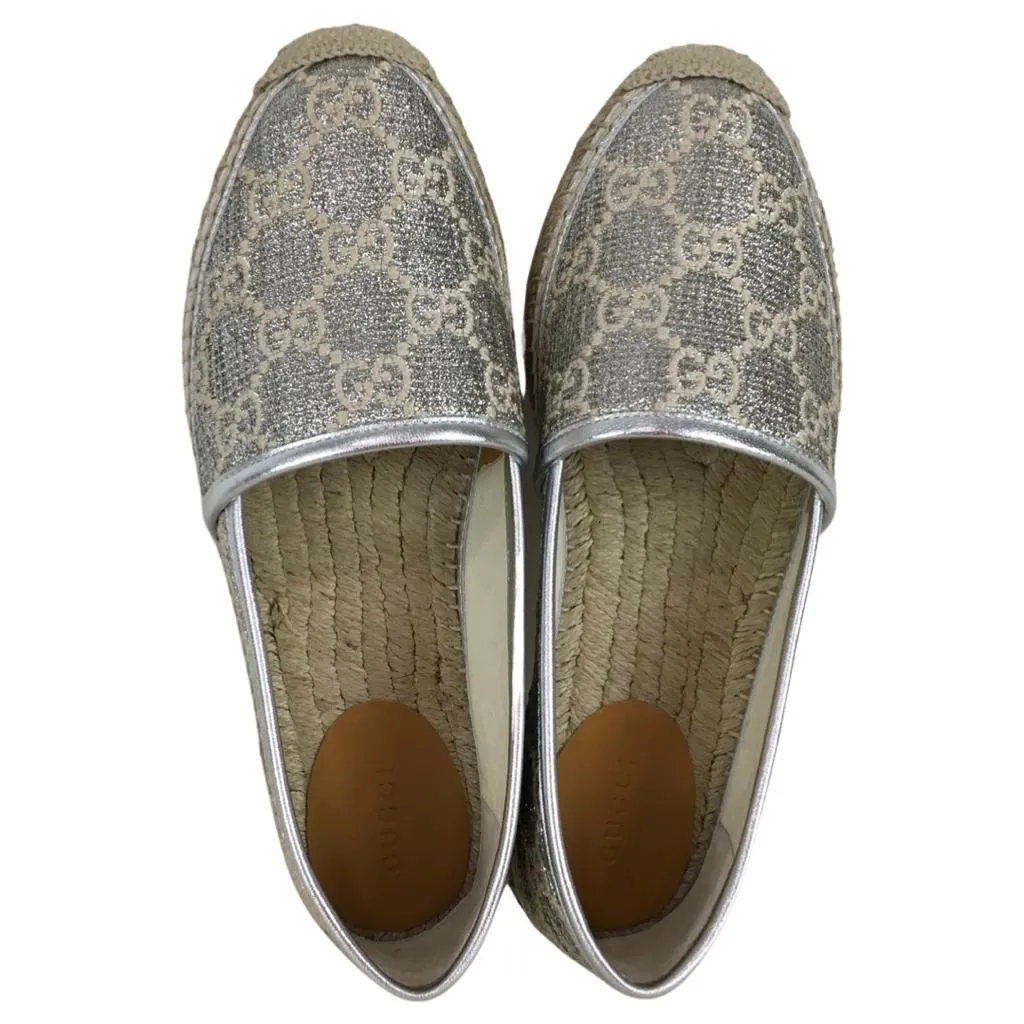 Gucci Women's Espadrilles Heritage GG Lame Espadrilles