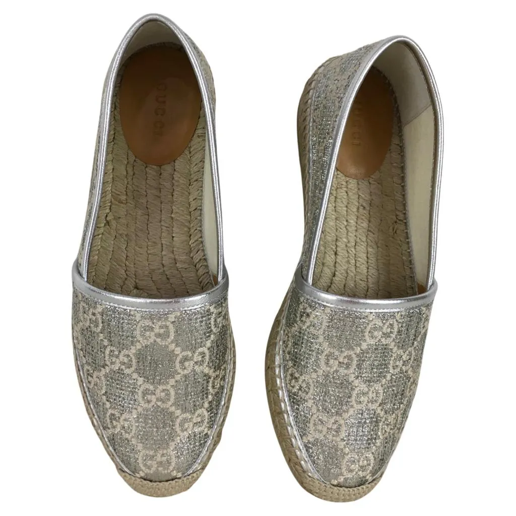Gucci Women's Espadrilles Heritage GG Lame Espadrilles