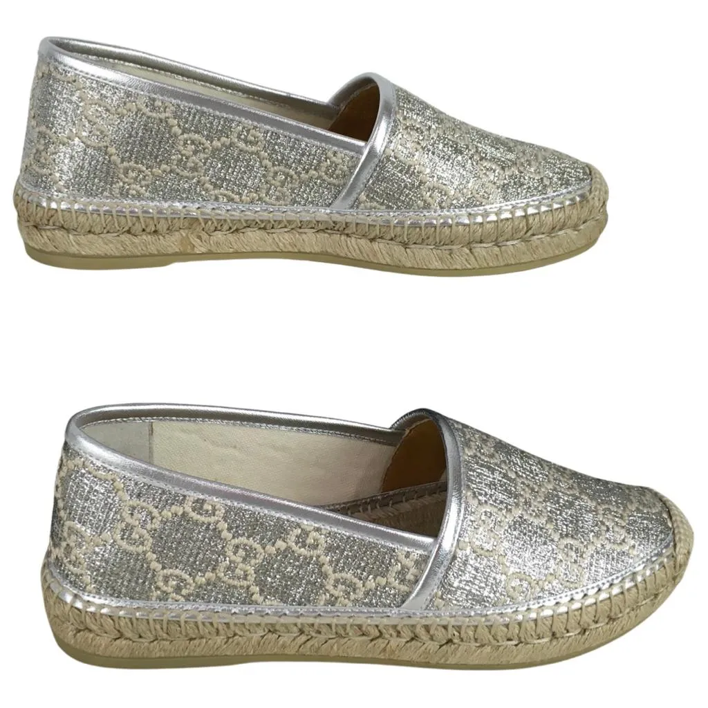 Gucci Women's Espadrilles Heritage GG Lame Espadrilles