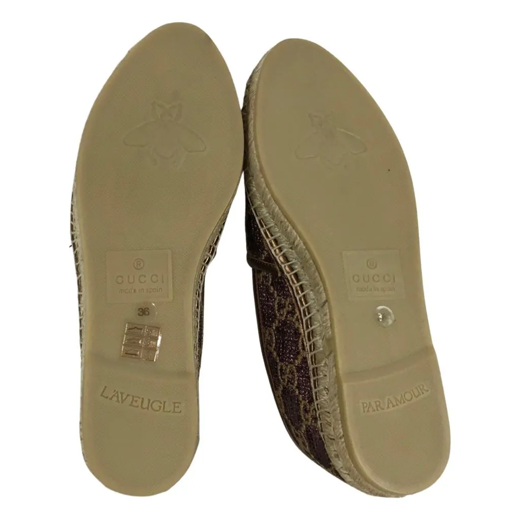 Gucci Women's Espadrilles Heritage GG Lame Espadrilles