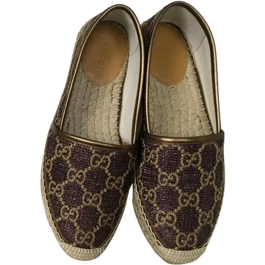 Gucci Women's Espadrilles Heritage GG Lame Espadrilles