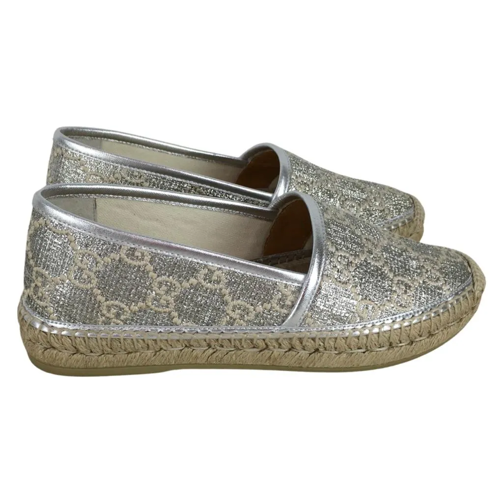 Gucci Women's Espadrilles Heritage GG Lame Espadrilles