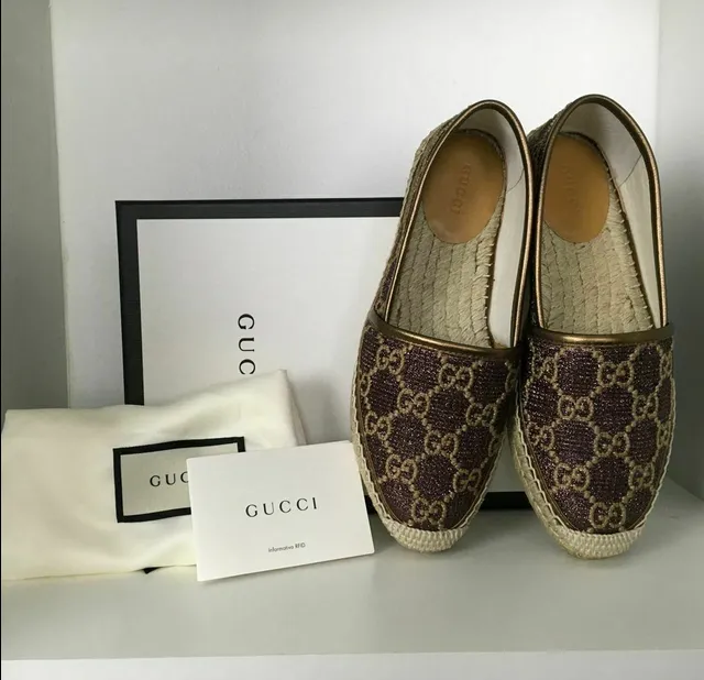 Gucci Women's Espadrilles Heritage GG Lame Espadrilles