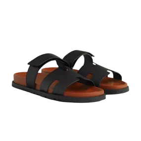 Hermes Chypre Sandals "Black / Natural"