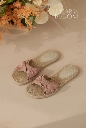 Ibiza Knotted Espadrilles Sliders in Rose Nude