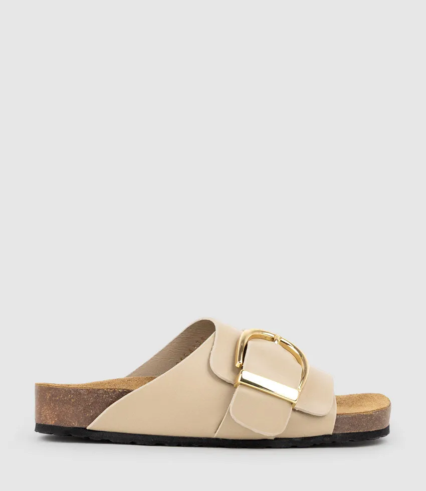 KAKARI Buckle Slide on Footbed in Mink