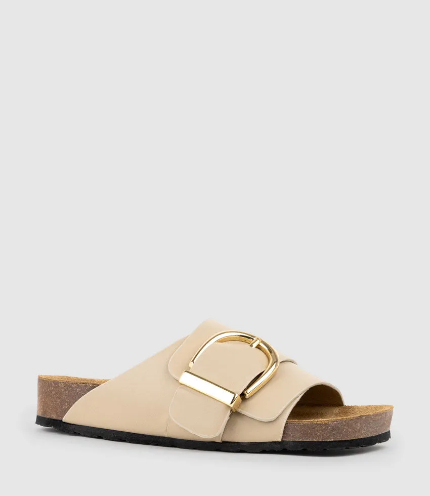 KAKARI Buckle Slide on Footbed in Mink