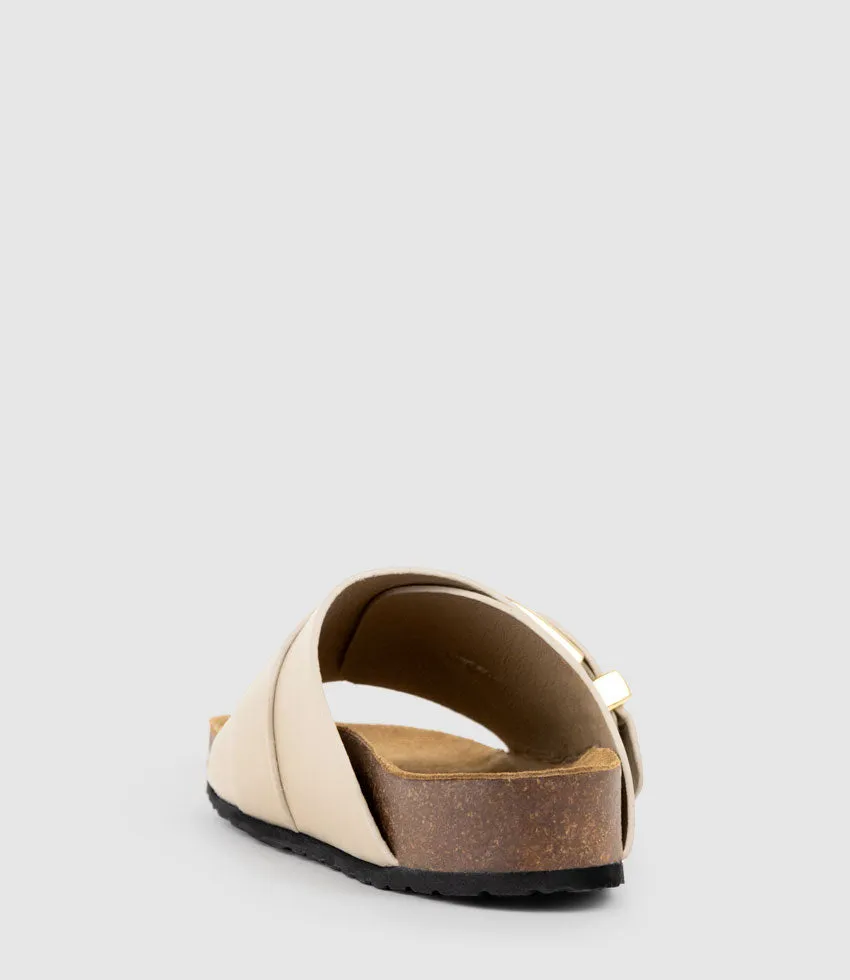 KAKARI Buckle Slide on Footbed in Mink