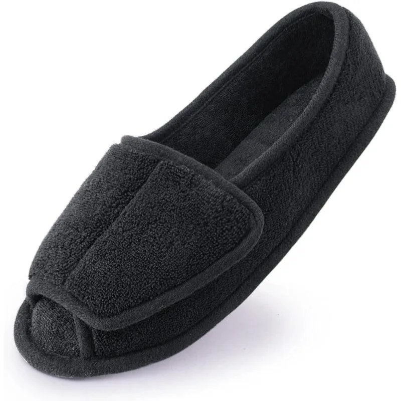 Knitted Plush Arthritis Slippers – Adjustable Comfort